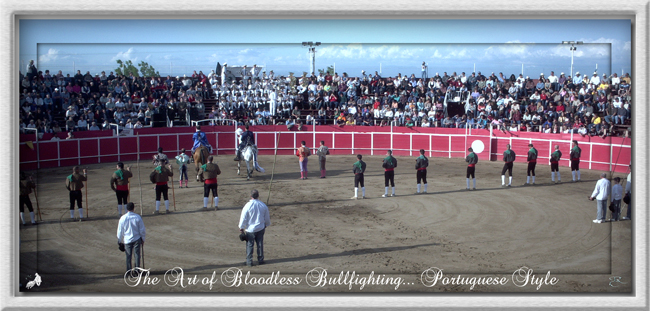 Opening ceremony of a Portuguese style bloodless bullfight in California